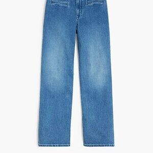 J Crew Wide-Leg Cropped Jean with Welt Pockets in Turq Lake Wash Size 35